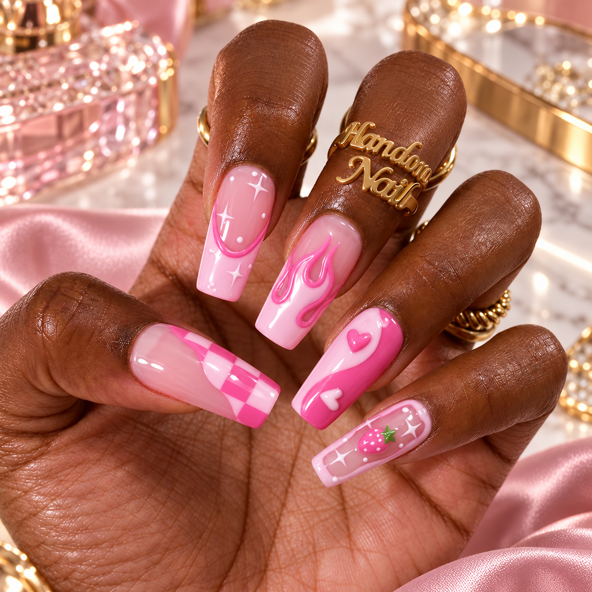Cherry Pop Pink Y2K Cherry Press On Nails