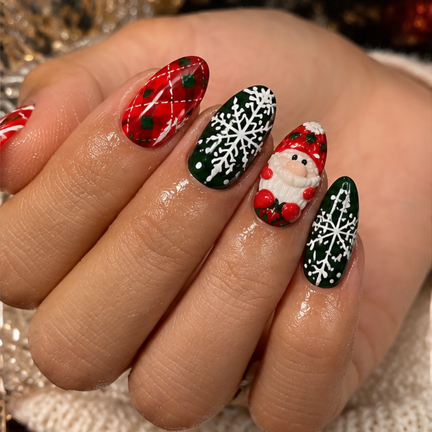 Deck the Nails Christmas Tree Wreath Gift Press On Nails
