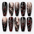 Scarlet Widow Halloween Press On Nails – Spider Gothic Nail Set - HW008