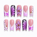 Violet Wings Purple Butterfly French Press On Nails